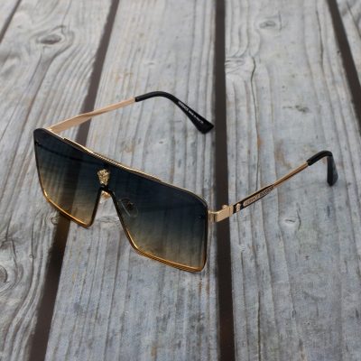 Versace Bold Blue Gradient Golden Frame Sunglasses