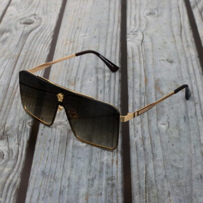 Versace Rev Grey Gradient Gold Frame Unisex Sunglasses